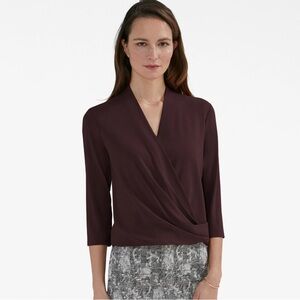 MM Lafleur Burgundy Wrap Blouse